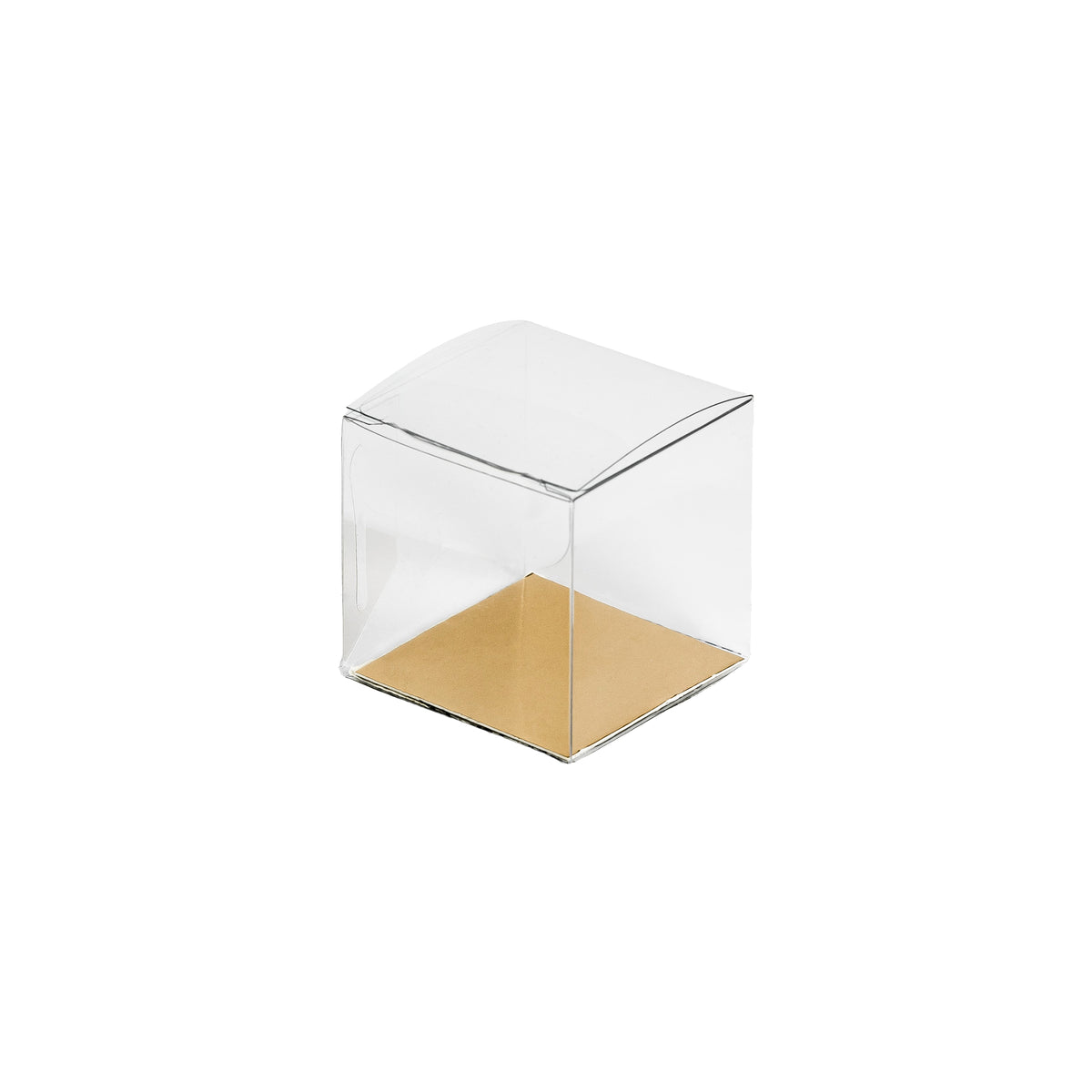 Cube Boîte pliante transparente avec carton alu-or