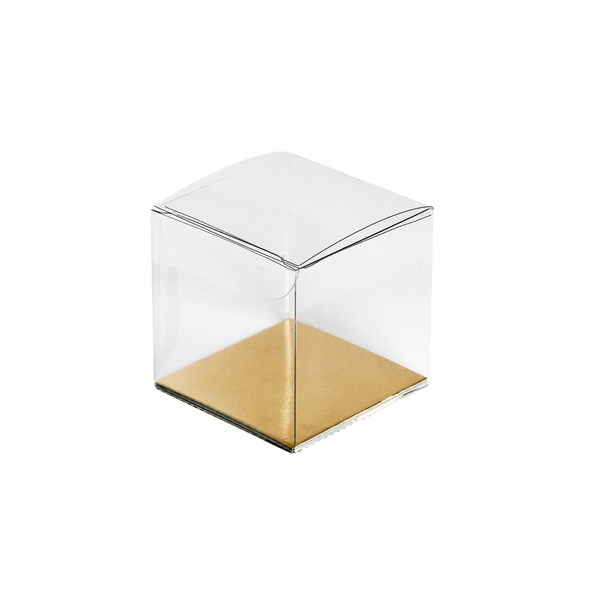 Cube Boîte pliante transparente avec carton alu-or