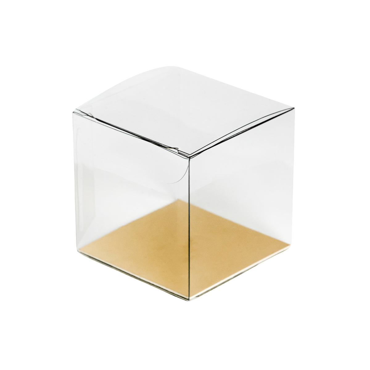 Cube Boîte pliante transparente avec carton alu-or