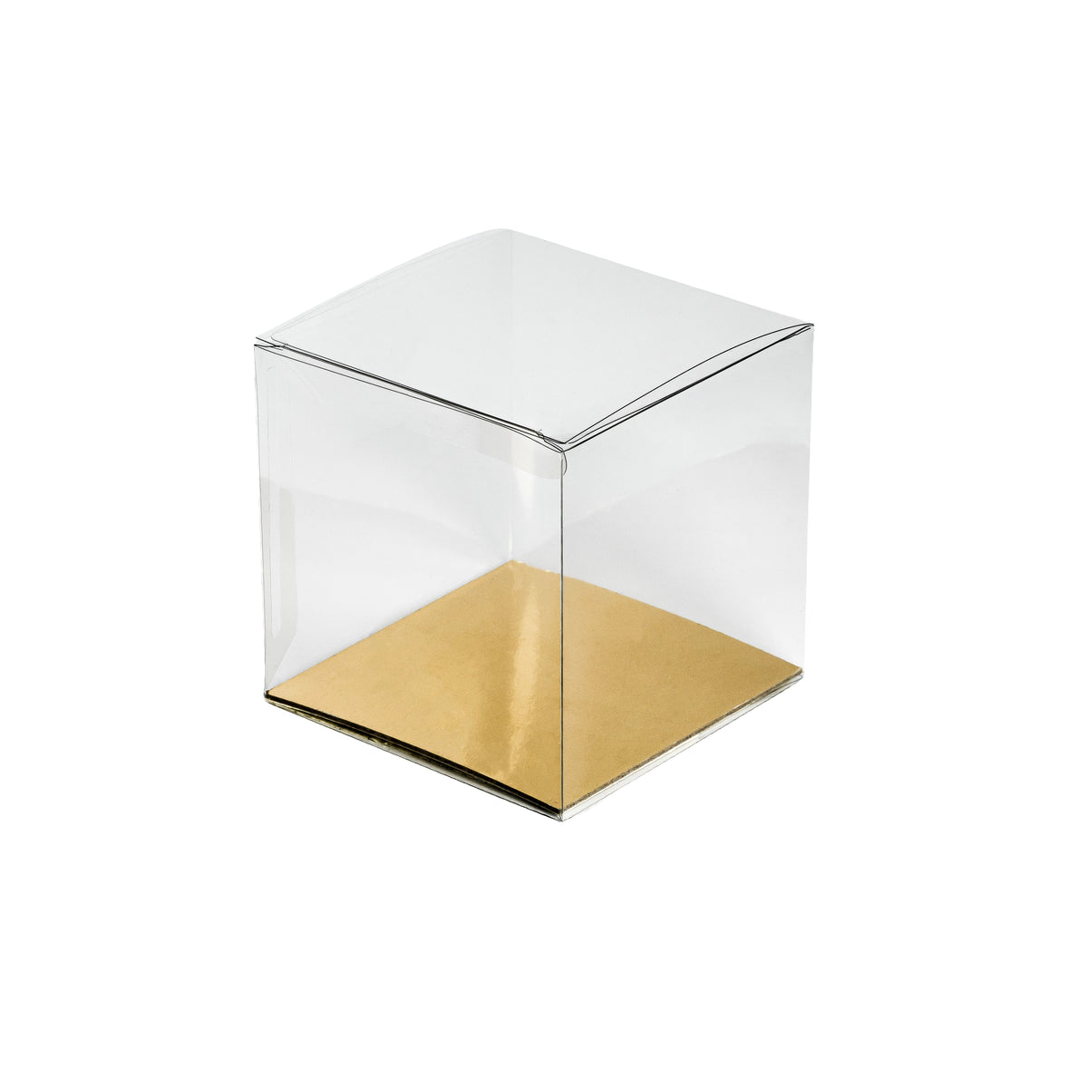 Cube Boîte pliante transparente avec carton alu-or